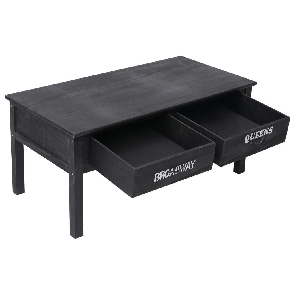 Soffbord Svart 100x50x45 cm trä
