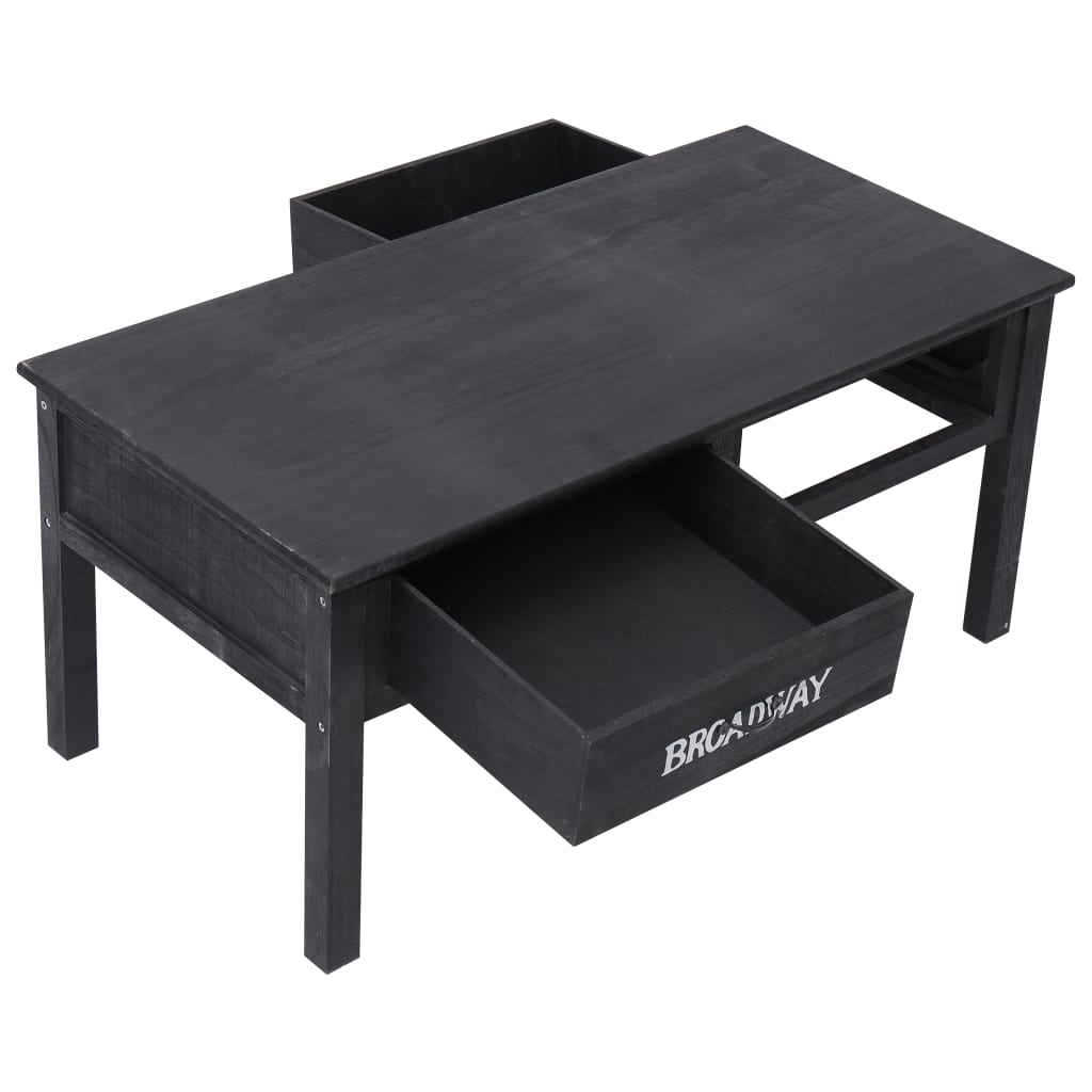 Soffbord Svart 100x50x45 cm trä