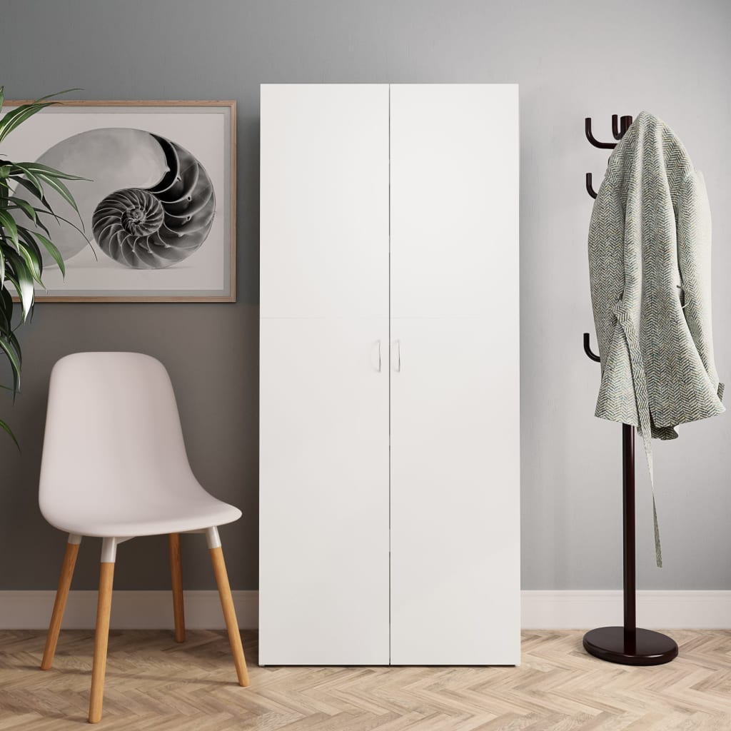 Skoställ Vit Skoskåp 80x35,5x180 cm