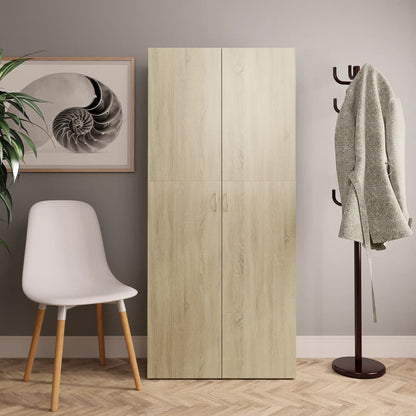 Skoskåp sonoma-ek 80x35,5x180 cm konstruerat trä