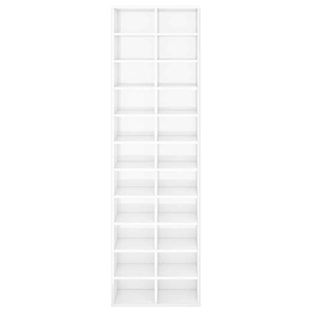 Skoställ Högglans Vit Skoskåp 54x34x183 cm