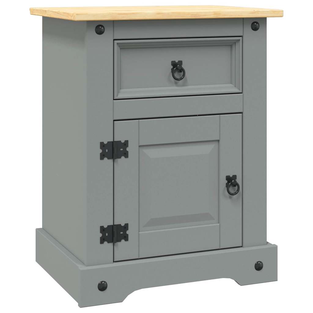 Sängbord Nattduksbord Grå mexikansk Coronastil furu Grå 53x39x67 cm