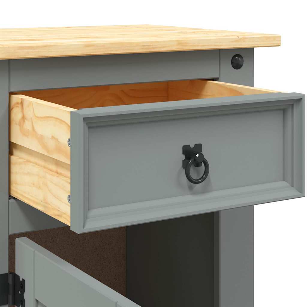 Sängbord Nattduksbord Grå mexikansk Coronastil furu Grå 53x39x67 cm