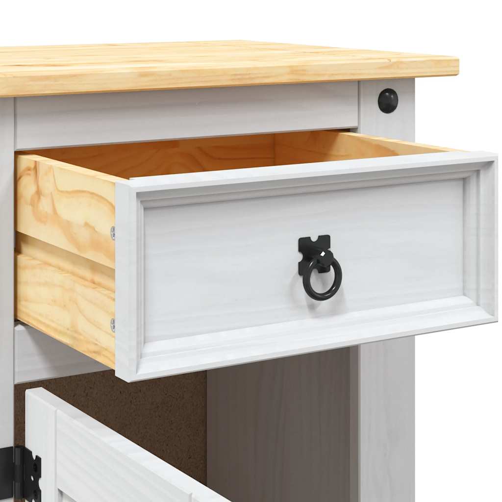 Sängbord Nattduksbord Vit mexikansk coronastil furu 53x39x67 cm
