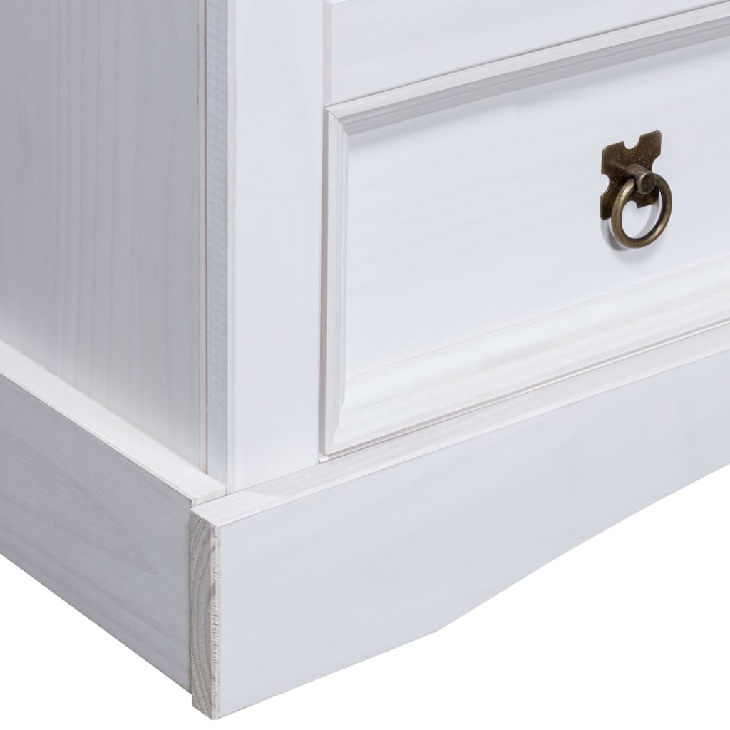 TV-Möbel Vit TV-Bänk mexikansk coronastil furu 91x43x56 cm