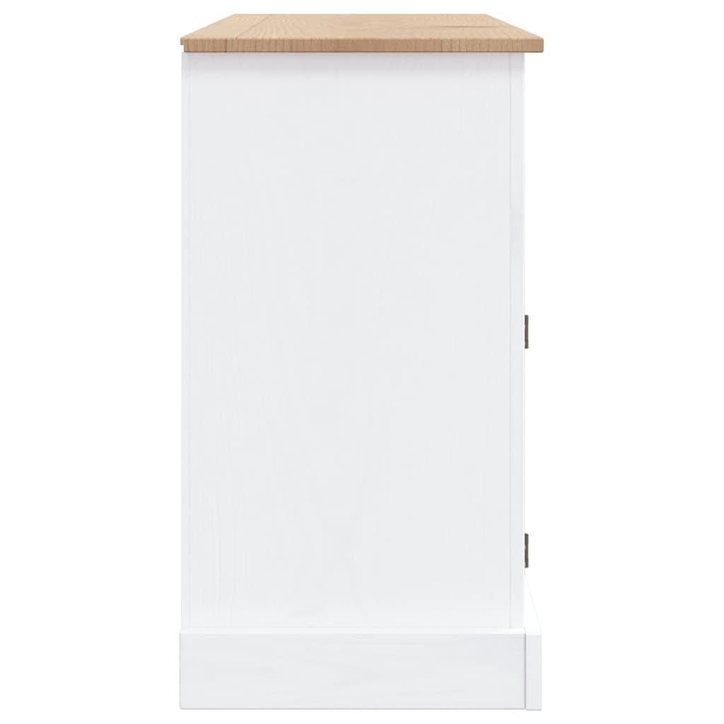 Skänk Vit mexikansk coronastil massiv furu 132x43x78 cm