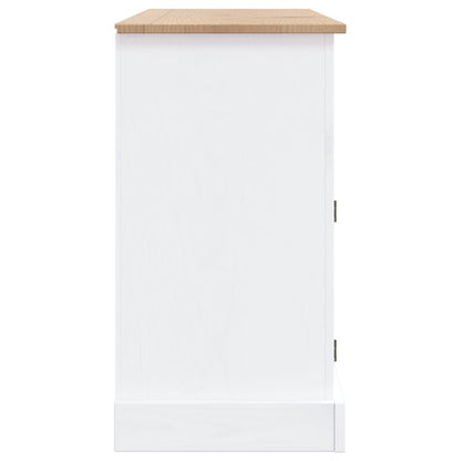Skänk Vit mexikansk coronastil massiv furu 132x43x78 cm