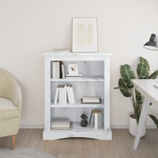 Bokhylla Vit i mexikansk Coronastil med 3 hyllor 81x29x100 cm