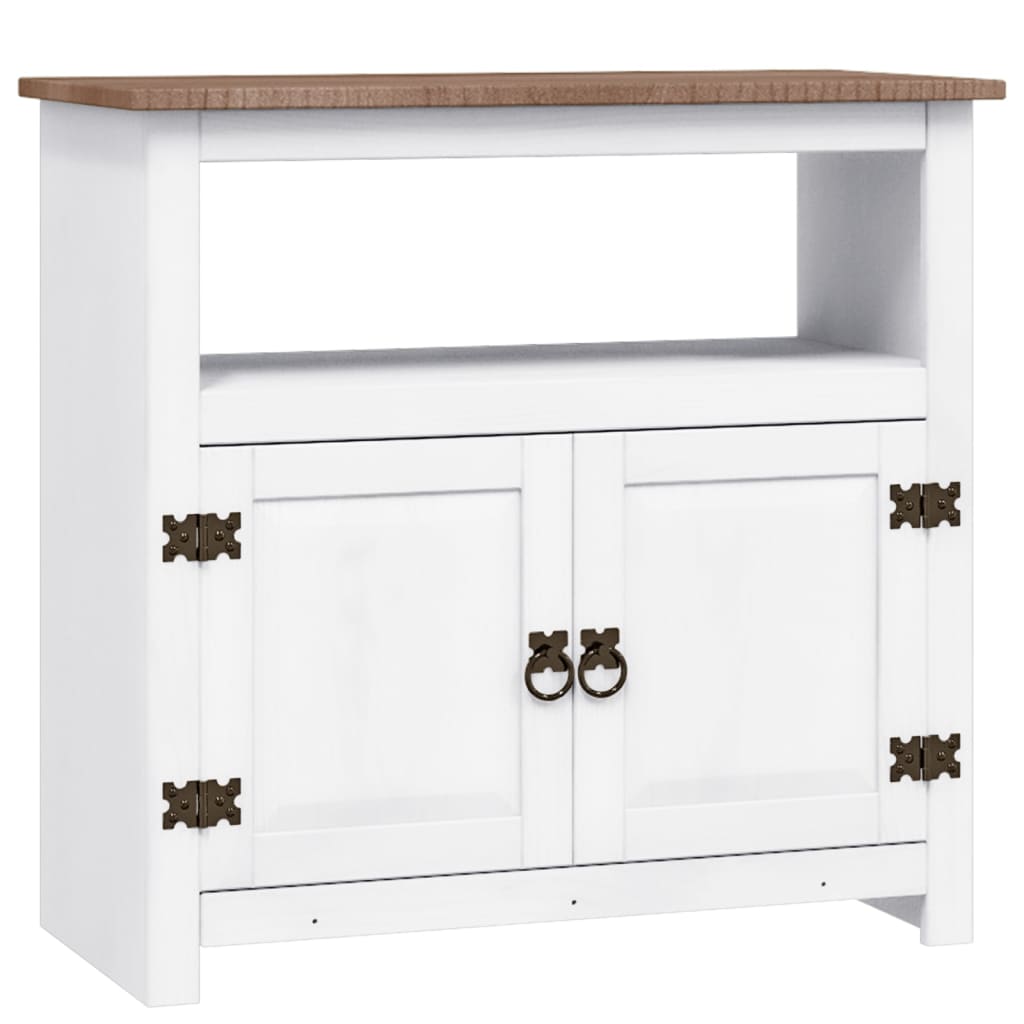 TV-Möbel Vit TV-Bänk mexikansk Coronastil furu 80x43x78 cm