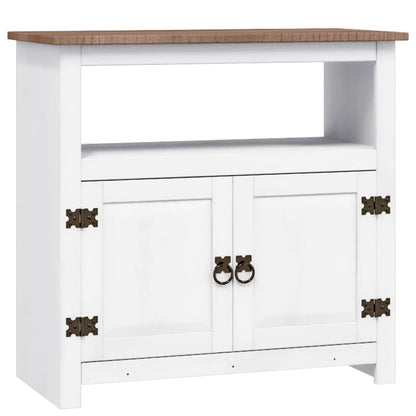 TV-Möbel Vit TV-Bänk mexikansk Coronastil furu 80x43x78 cm