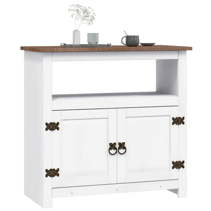 TV-Möbel Vit TV-Bänk mexikansk Coronastil furu 80x43x78 cm