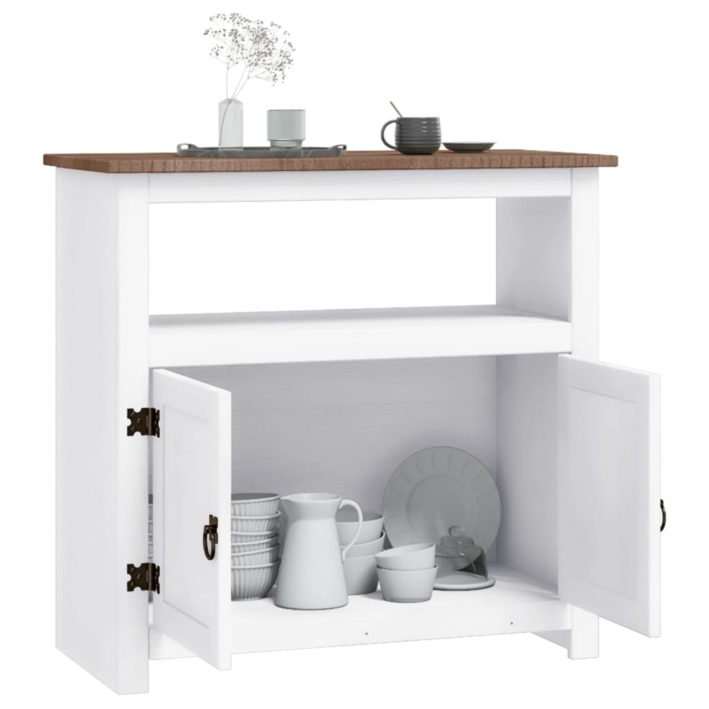 TV-Möbel Vit TV-Bänk mexikansk Coronastil furu 80x43x78 cm