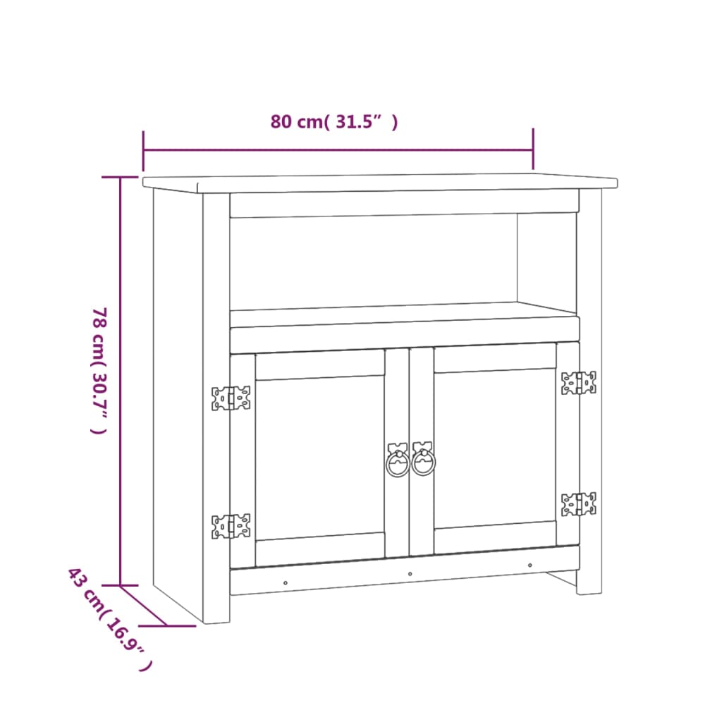 TV-Möbel Vit TV-Bänk mexikansk Coronastil furu 80x43x78 cm