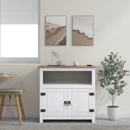 TV-Möbel Vit TV-Bänk mexikansk Coronastil furu 80x43x78 cm