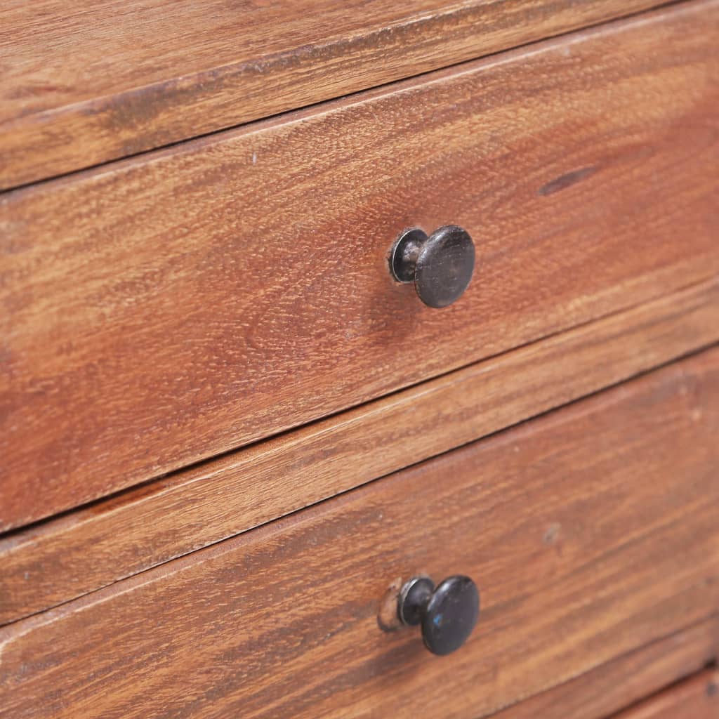 Sängbord Nattduksbord Trä med 3 lådor 35x25x35 cm massivt mahognyträ