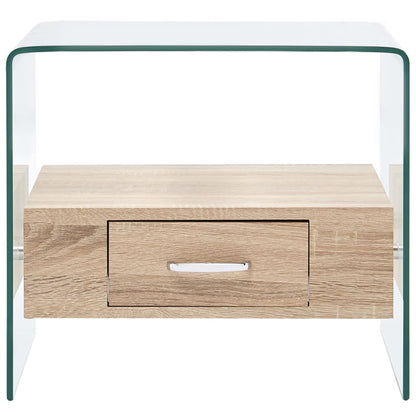 Sidobord DIV. med låda 50x50x45 cm härdat glas