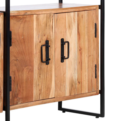 Bokhylla Trä med 4 våningar 90x30x180 cm massivt akaciaträ