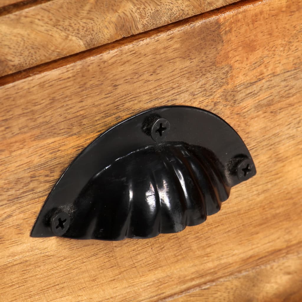 Bokhylla Trä med 4 hyllor 6 lådor 122x36x181 cm massivt mangoträ