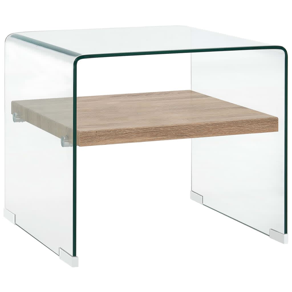 Soffbord DIV. genomskinlig 50x50x45 cm härdat glas