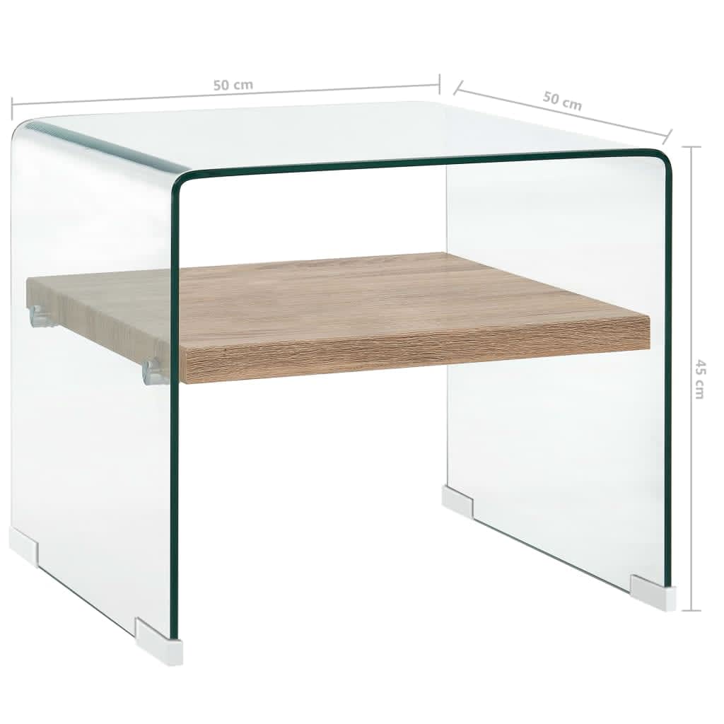 Soffbord DIV. genomskinlig 50x50x45 cm härdat glas