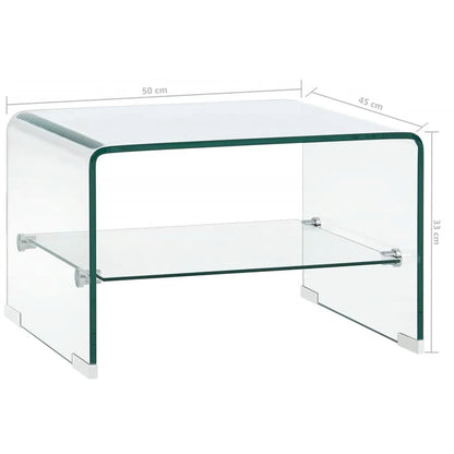 Soffbord DIV. genomskinlig 50x45x33 cm härdat glas