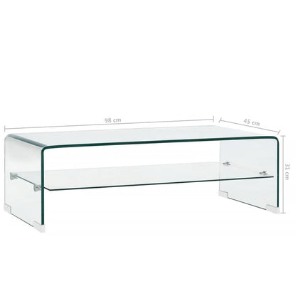 Soffbord DIV. genomskinlig 98x45x31 cm härdat glas