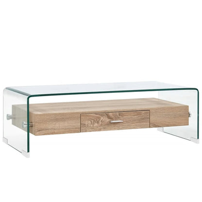 Soffbord DIV. genomskinligt 98x45x31 cm härdat glas