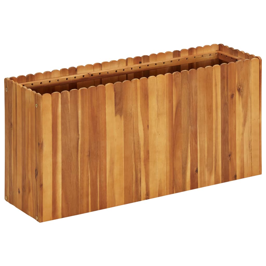 Utomhus Blomkruka Trä upphöjd 100x30x50 cm massivt akaciaträ