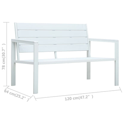 Trädgårdsbänk Metall 120 cm HDPE träutseende