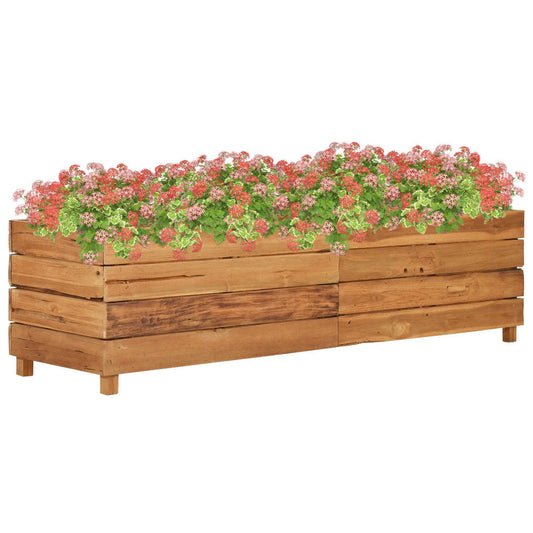 Utomhus Blomkruka Trä 150x40x38 cm återvunnet teakträ och stål