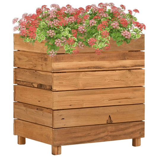 Utomhus Blomkruka Trä 50x40x55 cm återvunnet teakträ och stål