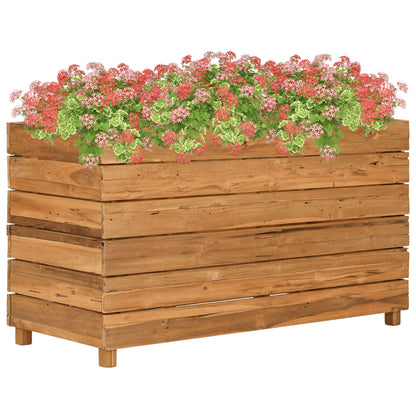 Utomhus Blomkruka Trä 100x40x55 cm återvunnet teakträ och stål
