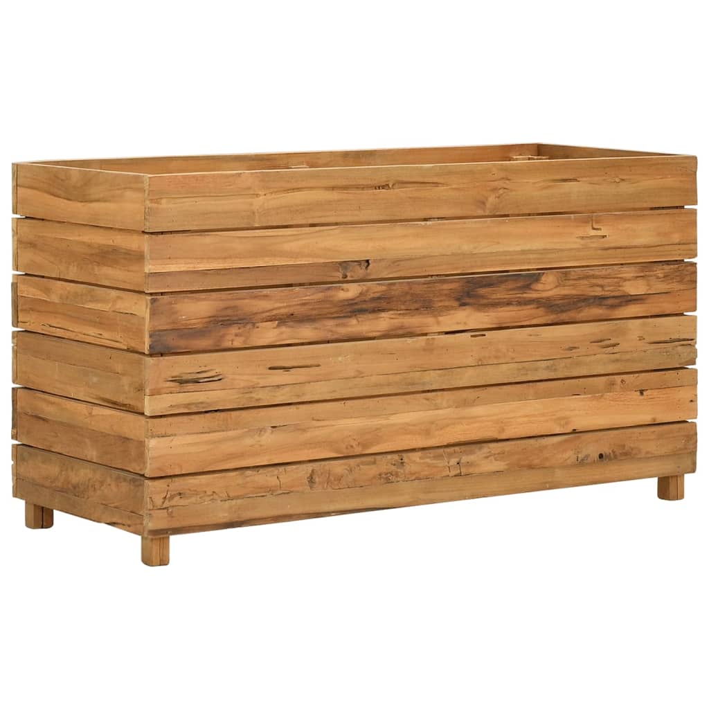 Utomhus Blomkruka Trä 100x40x55 cm återvunnet teakträ och stål