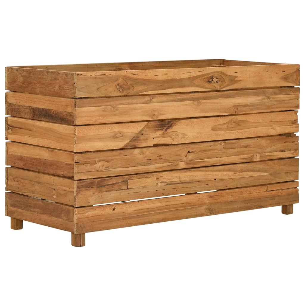 Utomhus Blomkruka Trä 100x40x55 cm återvunnet teakträ och stål