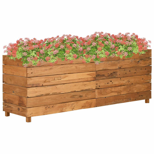 Utomhus Blomkruka Trä 150x40x55 cm återvunnet teakträ och stål