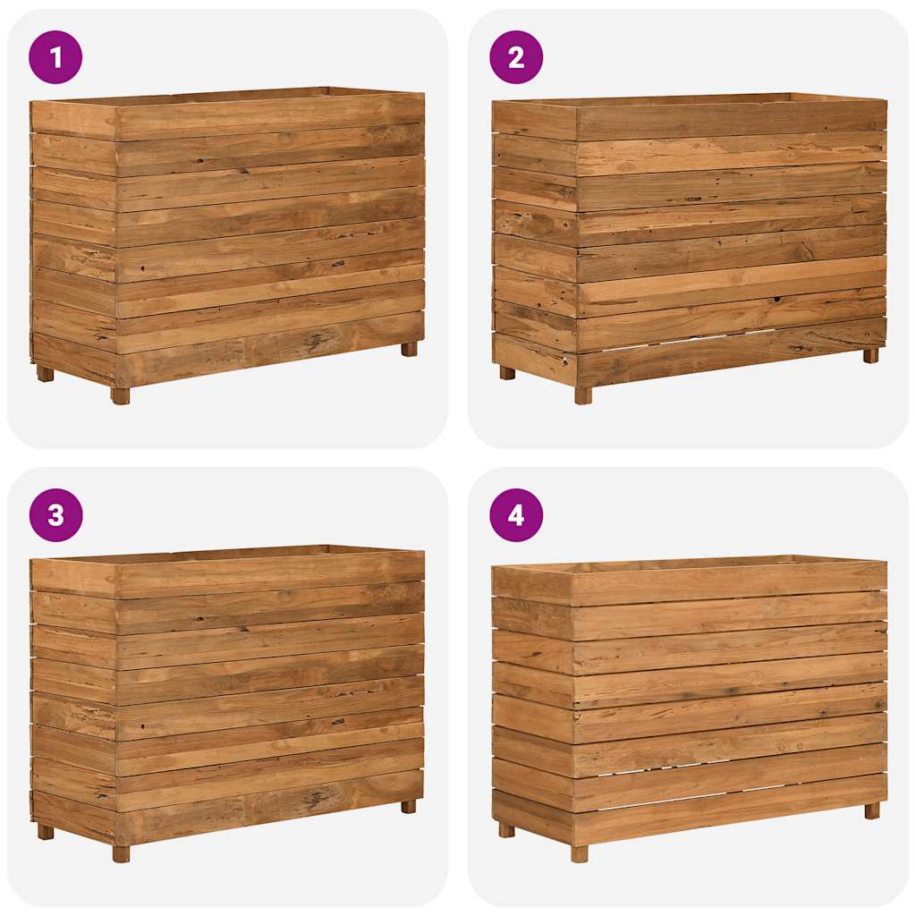 Utomhus Blomkruka Trä 100x40x72 cm återvunnet teakträ och stål