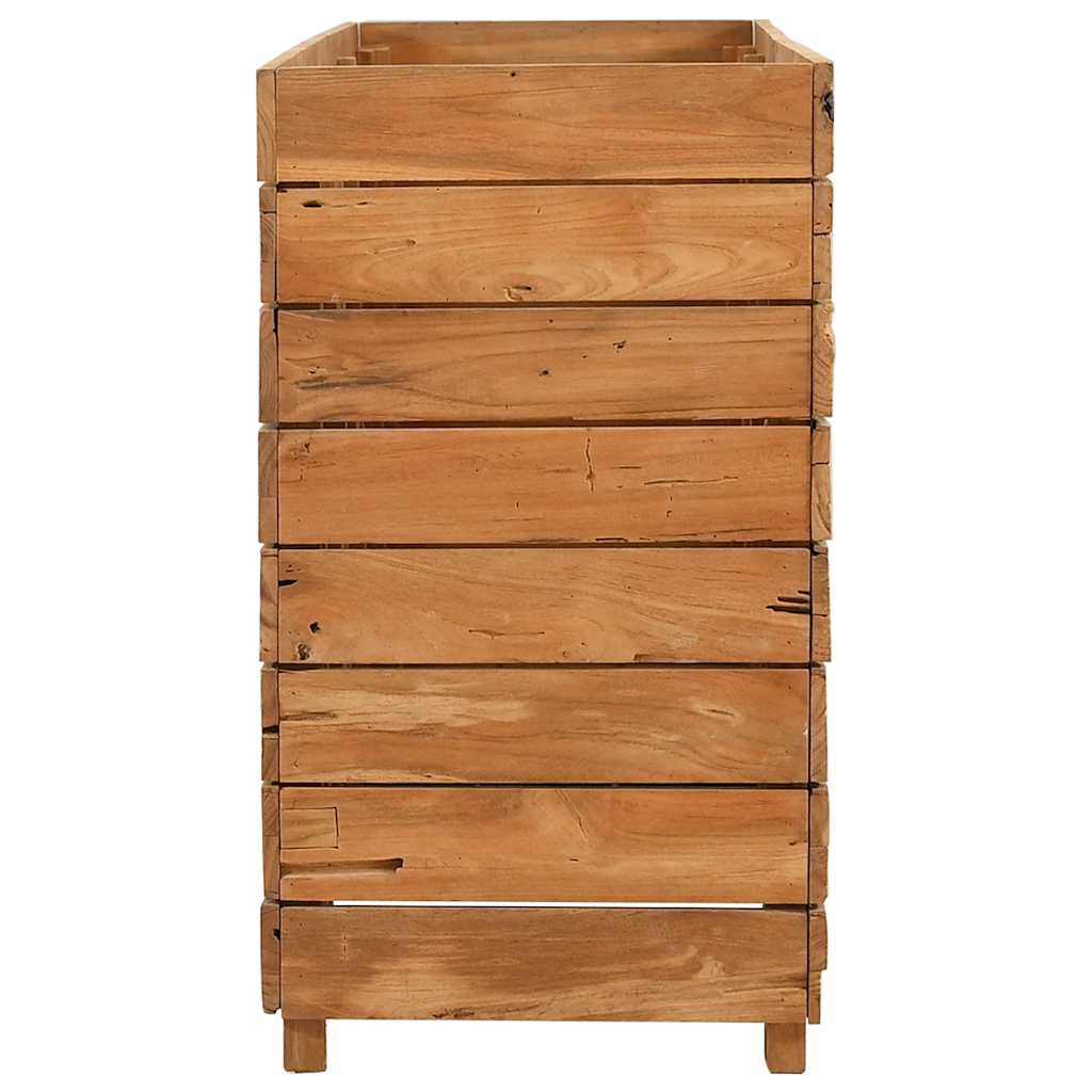Utomhus Blomkruka Trä 150x40x72 cm återvunnet teakträ och stål