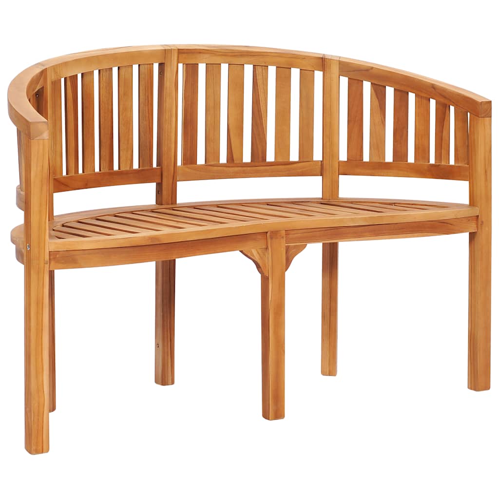 Trädgårdsbänk Trä Bananbänk 120 cm massiv teak