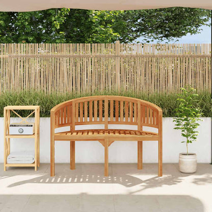 Trädgårdsbänk Trä Bananbänk 120 cm massiv teak