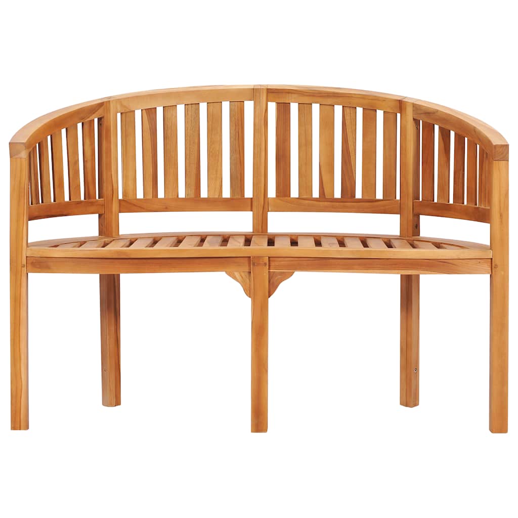 Trädgårdsbänk Trä Bananbänk 120 cm massiv teak