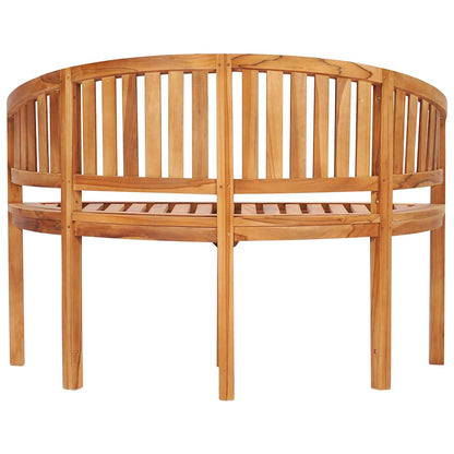 Trädgårdsbänk Trä Bananbänk 120 cm massiv teak