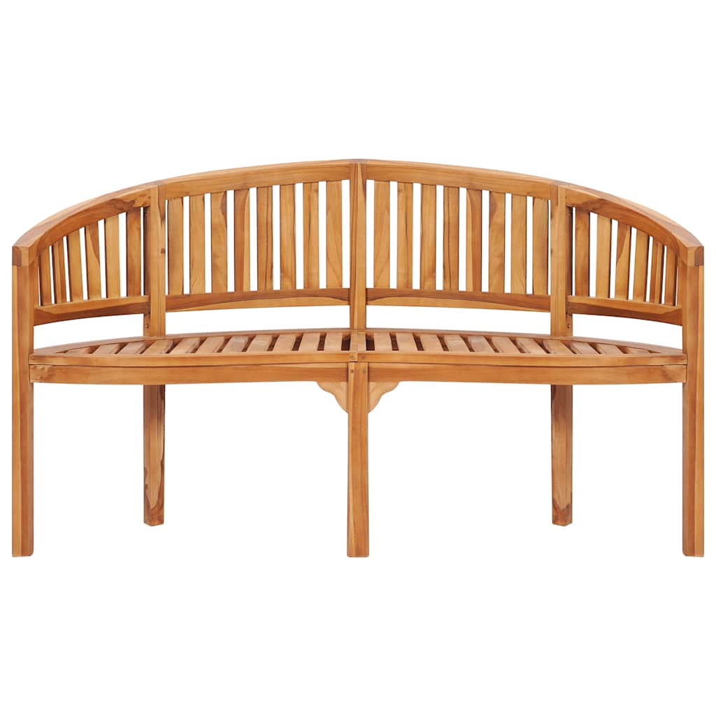 Trädgårdsbänk Trä Bananbänk 151 cm massiv teak