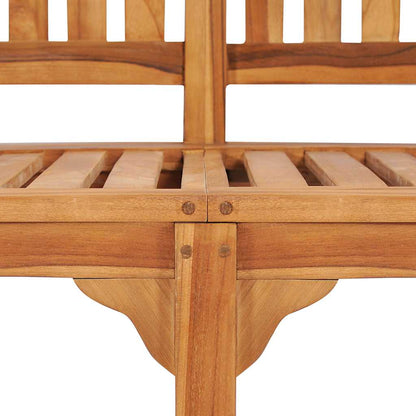 Trädgårdsbänk Trä Bananbänk 151 cm massiv teak