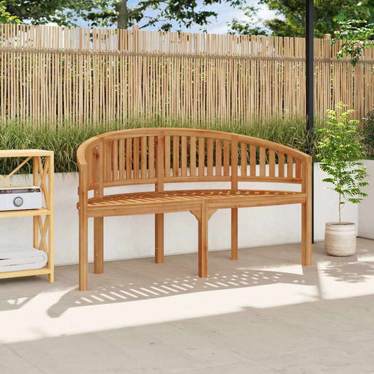 Trädgårdsbänk Trä Bananbänk 151 cm massiv teak