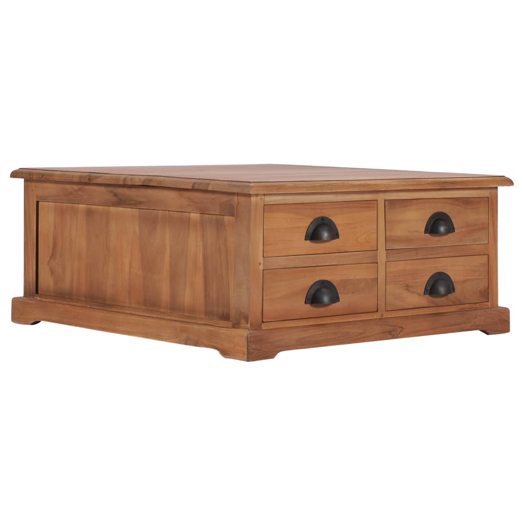Soffbord Trä 68x68x30 cm massiv teak