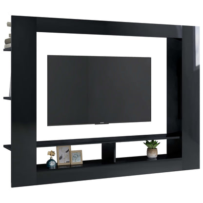 TV-Möbel Högglans Svart TV-Bänk 152x22x113 cm