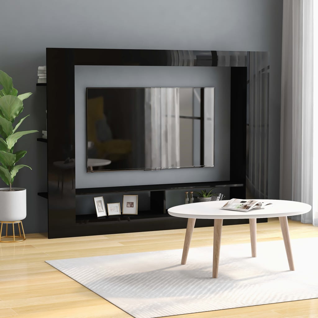TV-Möbel Högglans Svart TV-Bänk 152x22x113 cm