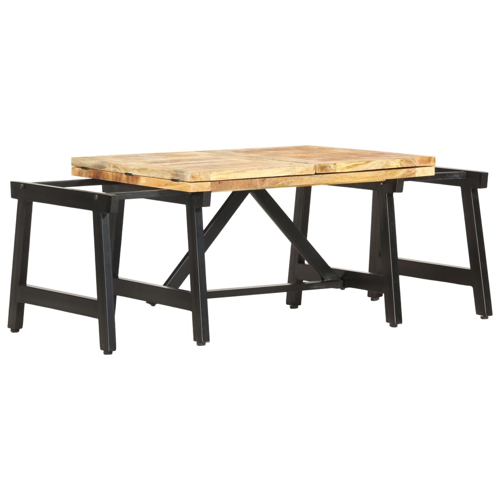 Utdragbart soffbord 160x70x45 cm massivt mangoträ