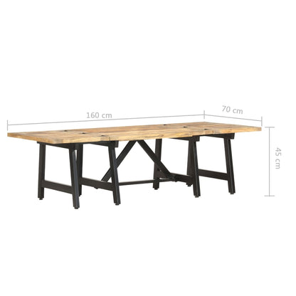 Utdragbart soffbord 160x70x45 cm massivt mangoträ