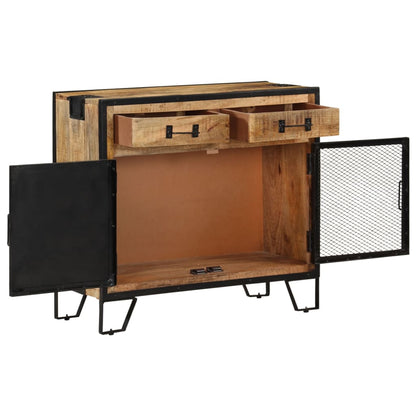 Skänk Trä 80x31x71 cm massivt grovt mangoträ